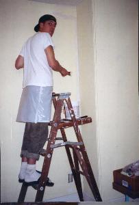 Stephan Hoferer working on middle bedroom